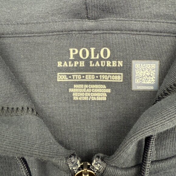 NWT Polo Ralph Lauren Full Zip Fleece Hoodie Men’s XXL Navy Pony Logo Casual - Picture 4 of 11